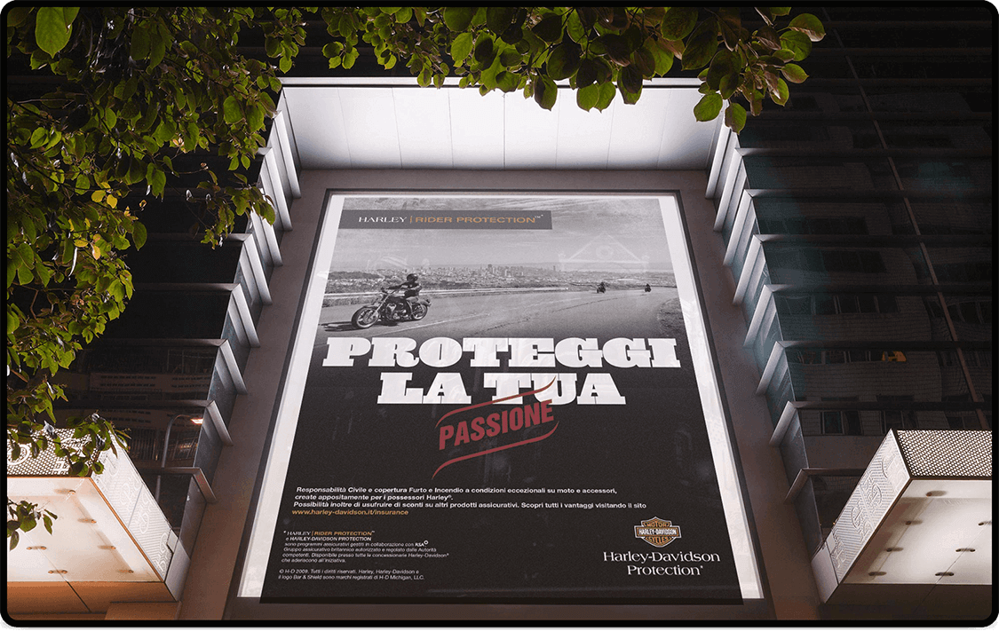 Outdoor advertising for Harley-Davidson Protection